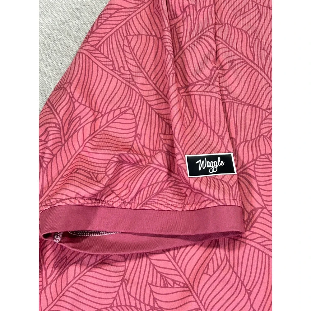 Waggle Men's 2XL Henley Polo Golf‎ Shirt Blade Collar AOP - Picture 6 of 6
